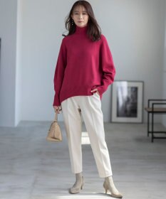 組曲 【暖かい・美シルエット・ストレッチ】バックウォーム テーパードパンツ