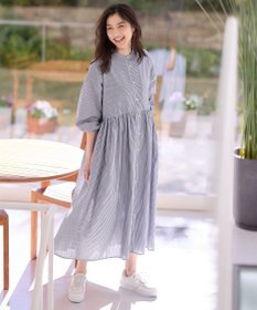 ANY 【手洗い可能】【ペチコート付】ギャザーシャツワンピース