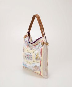 TOPKAPI 【TREASURE TOPKAPI】マイルドサテン スカーフ柄 トートバッグ スーベニアプリント