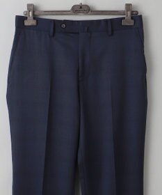 GOTAIRIKU 横に伸びる【TasmaniaWool/タマニアウール】ストレッチ スーツ__ネイビー格子柄