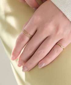 Phoebe フェミニンプレイスドビジューセットリング　ゴールド