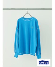 earth music&ecology Ｃｏｓｂｙ×ｅａｒｔｈ　配色ステッチロングＴシャツ