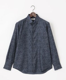 JOSEPH ABBOUD 【自然な光沢感】コットンビエラフラワープリント シャツ ネイビー系5