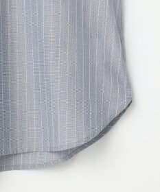 J.PRESS LADIES L ストライプ×エンブロイダリー バンドカラー ブラウス