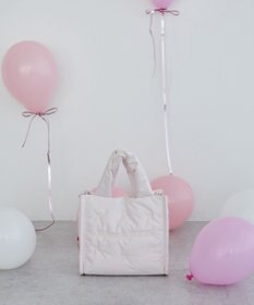 Maison de FLEUR リボン刺繍パファー2Wayトートバッグ