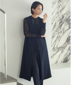 ICB 【接触冷感・UVケア・速乾・洗える】FluidBackSatin ロングジレ