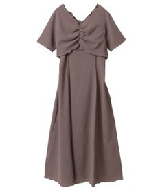 earth music&ecology ＳＥＴ２点ギャザーカットカーデ＋キャミワンピース