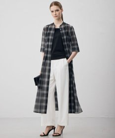 ICB L 【先行予約】ハイツイストシアーチェック シャツワンピース