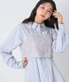 earth music&ecology フリンジミックスチュールビスチェ