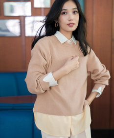 ANY SIS S ニットレイヤード シャツ ツインセット