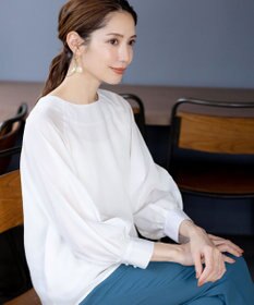 Tiaclasse 【洗える】ラグランパフスリーブブラウス