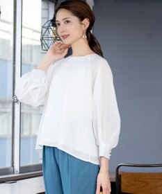 Tiaclasse 【洗える】ラグランパフスリーブブラウス