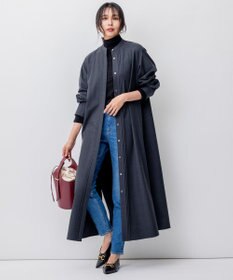 23区 【洗える】ウールストレッチツイル シャツワンピース