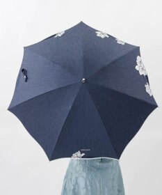 AURORA 【 NINA RICCI（ニナリッチ）】アップリケ刺しゅう/パイピング晴雨兼用傘（2段スライドショート傘）