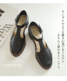 Pointer 本革 通気性Tストラップパンプス