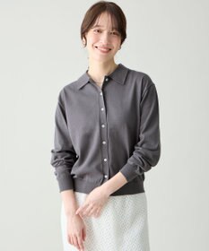 ANY L コットンブレンドポロカーデ