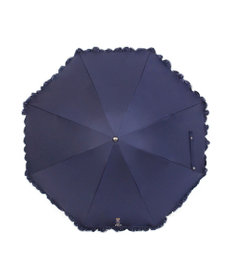 MOONBAT 【WEB限定/遮光率100%/遮熱/UV】POLO RALPH LAUREN（ポロ ラルフローレン）晴雨兼用日傘 ワンポイント ポロベア刺繍 フリル 折りたたみ傘 長折タイプ