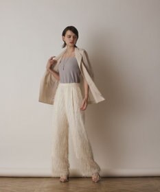 GRACE CONTINENTAL フリンジワンタックパンツ