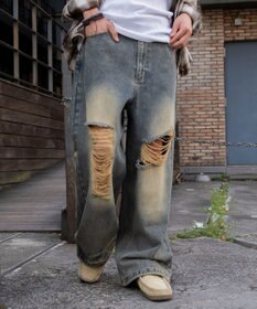 WEGO スーパーバギーダメージデニムパンツ