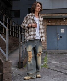 WEGO スーパーバギーダメージデニムパンツ