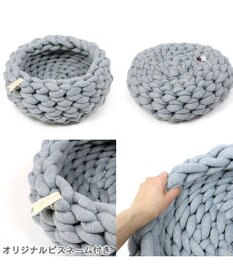PET PARADISE 編み カドラー ベッド 大 (50cm) 《ピンク/ グレー /ブルー/ マスタード》