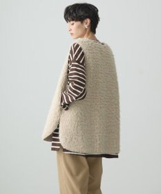 AMERICAN HOLIC 丈違いシープライクフェイクファーベスト