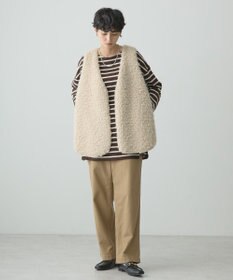 AMERICAN HOLIC 丈違いシープライクフェイクファーベスト