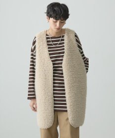 AMERICAN HOLIC 丈違いシープライクフェイクファーベスト