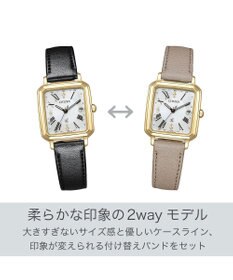 CITIZEN 【替えバンド付き2way】電池交換不要の電波時計 hikari collection Square 2way Model ES9502-12A