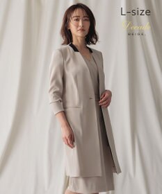BEIGE， 【L-size】CINDY / ノーカラーロングジャケット