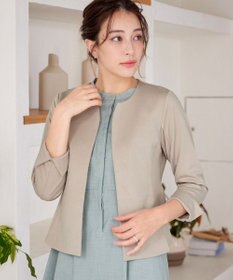 Tiaclasse L 【洗える】ノーカラーポンチジャケット