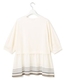 23区 【汗じみ防止加工】スカーフプリントコンビ ヘムデザイン チュニック