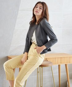 Tiaclasse L 【洗える】ノーカラーポンチジャケット