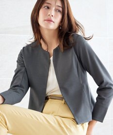 Tiaclasse L 【洗える】ノーカラーポンチジャケット