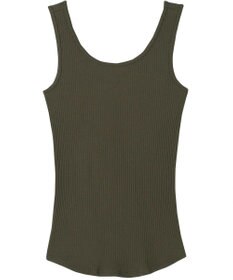 une nana cool 綿100% リブ編みコットン タンクトップ