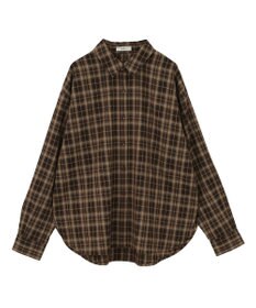 earth music&ecology SET2点チェック柄シャーリングビスチェ＋シャツ