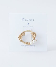 Pisceans フローラル&コットンパールブローチ