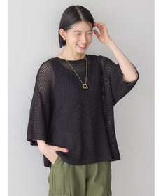 AMERICAN HOLIC 透かし編み半袖ニットプルオーバー