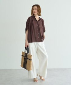 YECCA VECCA 【ドライタッチ】シアーバックギャザーシャツ