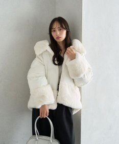 earth music&ecology フードファー中綿ショートコート