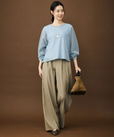 自由区 S 【セットアップ対応】リネンストレッチワイド パンツ