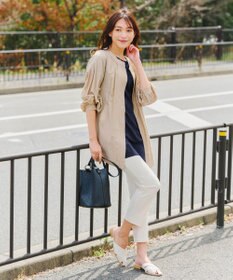 Tiaclasse L 【洗える】シアーコンビチュニックブラウス