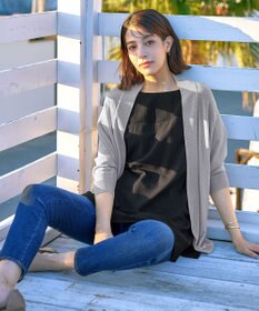 Tiaclasse L 【洗える】シアーコンビチュニックブラウス