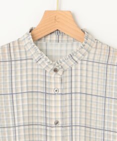 組曲 L 【洗える】シアーチェック ブラウス