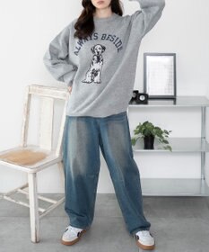 WEGO 【洗える】グラフィックニットBIGプルオーバー