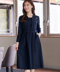 Tiaclasse 【ダブルクロス・洗える】 ナローVネックワンピース