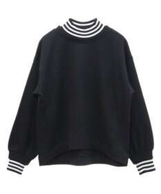 Green Parks 配色リブニットドッキング裏起毛プルオーバ