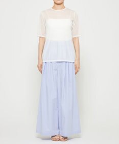 uncrave トリコットシフォン ハーフスリーブカットソー