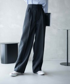 WEGO 【手洗い可】ハイウエストセンタープレスワイドパンツ