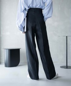 WEGO 【手洗い可】ハイウエストセンタープレスワイドパンツ